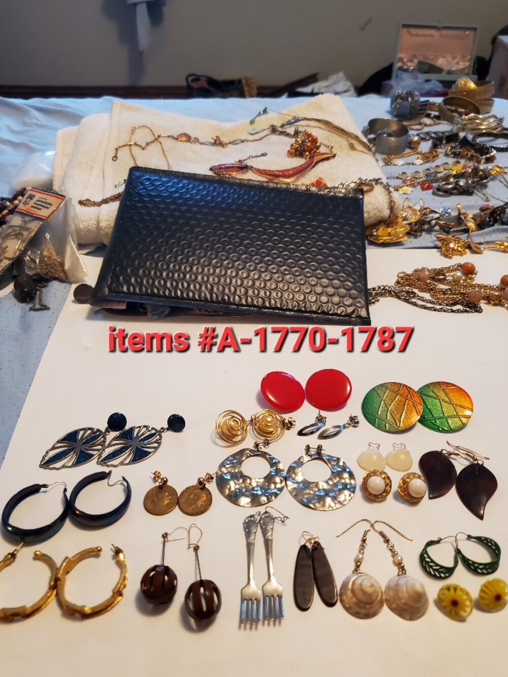 18  Pair of Pierced Earrings, items # A-1770-1787, wt. 126 grams.
